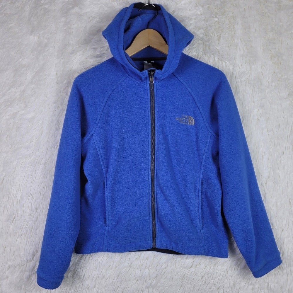 The North Face Women Small Blue Full Zip Fleece Hoodie Outdoor Hiking Gorp